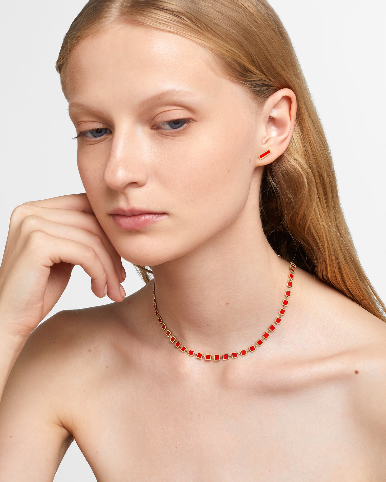 Marquet Coral Gold Box Necklace