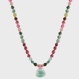 Happy Buddha Diamond Jade Tourmaline Necklace