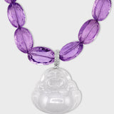 Happy Buddha Purple Jade Amethyst Necklace