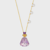 Happy Buddha Lavender Quartz Pearl Opal Amethyst