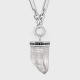 Crystalline Dynamic Crystal Quartz Black Diamond Cap Necklace