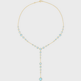 Chakra Blue Topaz Lariat Necklace