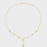 Chakra Peridot Topaz Lariat Necklace