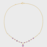 Chakra Topaz Amethyst Lariat Necklace