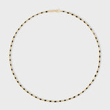 Chakra Blue Sapphire Gold Bezel Tennis Necklace