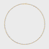 Chakra Tanzanite Gold Bezel Tennis Necklace