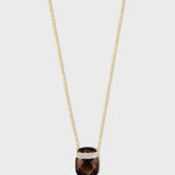 Gemstone Smoky Quartz Diamond Bar Necklace