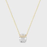 Gemstone Crystal Quartz Diamond Bar Necklace