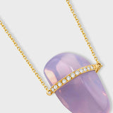 Crystalline Lavender Quartz Diamond Bar Necklace