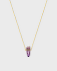 Crystalline Veracruz Amethyst Black Diamond Bar Necklace