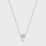 Crystalline Crystal Quartz Gold Bar Necklace