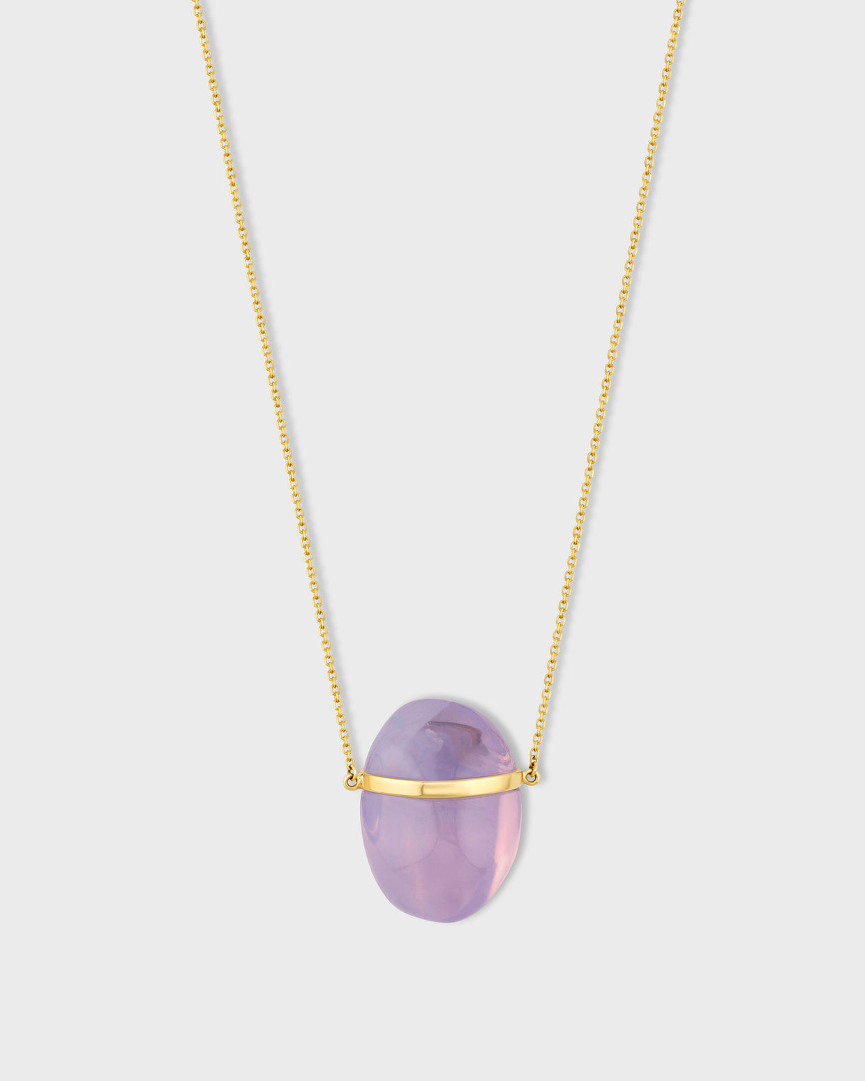 Crystalline Lavender Moonstone Gold Bar Necklace