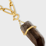 Crystalline Smoky Quartz Detachable Talisman Necklace