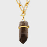 Crystalline Smoky Quartz Detachable Talisman Necklace