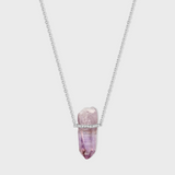 Crystalline Veracruz Amethyst Diamond Bar Necklace