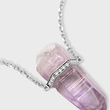 Crystalline Veracruz Amethyst Diamond Bar Necklace