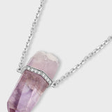 Crystalline Veracruz Amethyst Diamond Bar Necklace