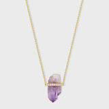 Crystalline Veracruz Amethyst Diamond Bar Necklace