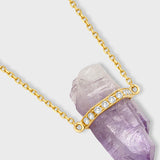 Crystalline Veracruz Amethyst Diamond Bar Necklace