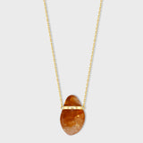 Crystalline Citrine Gold Bar Necklace