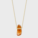 Crystalline Citrine Diamond Bar Necklace