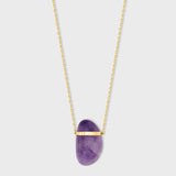 Amethyst Gold Bar Necklace