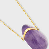 Amethyst Gold Bar Necklace