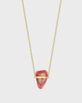 Crystalline Rhodochrosite Gold Bar Necklace