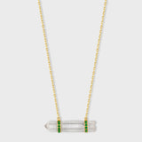 Crystalline Crystal Quartz Emerald Double Bar Necklace