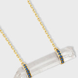 Crystalline Crystal Quartz Sapphire Double Bar Necklace