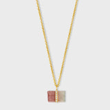 Crystalline Bicolor Tourmaline Diamond Charm Necklace
