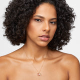 Crystalline Bicolor Tourmaline Diamond Charm Necklace