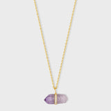 Crystalline Veracruz Amethyst Diamond Charm Necklace