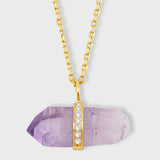 Crystalline Veracruz Amethyst Diamond Charm Necklace