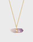 Crystalline Veracruz Amethyst Gold Center Bar Charm Necklace