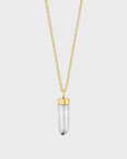 Crystalline Crystal Quartz Gold Cap Charm Necklace