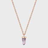 Crystalline Veracruz Amethyst Rose Gold Cap Charm Necklace