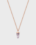 Crystalline Veracruz Amethyst Rose Gold Cap Charm Necklace