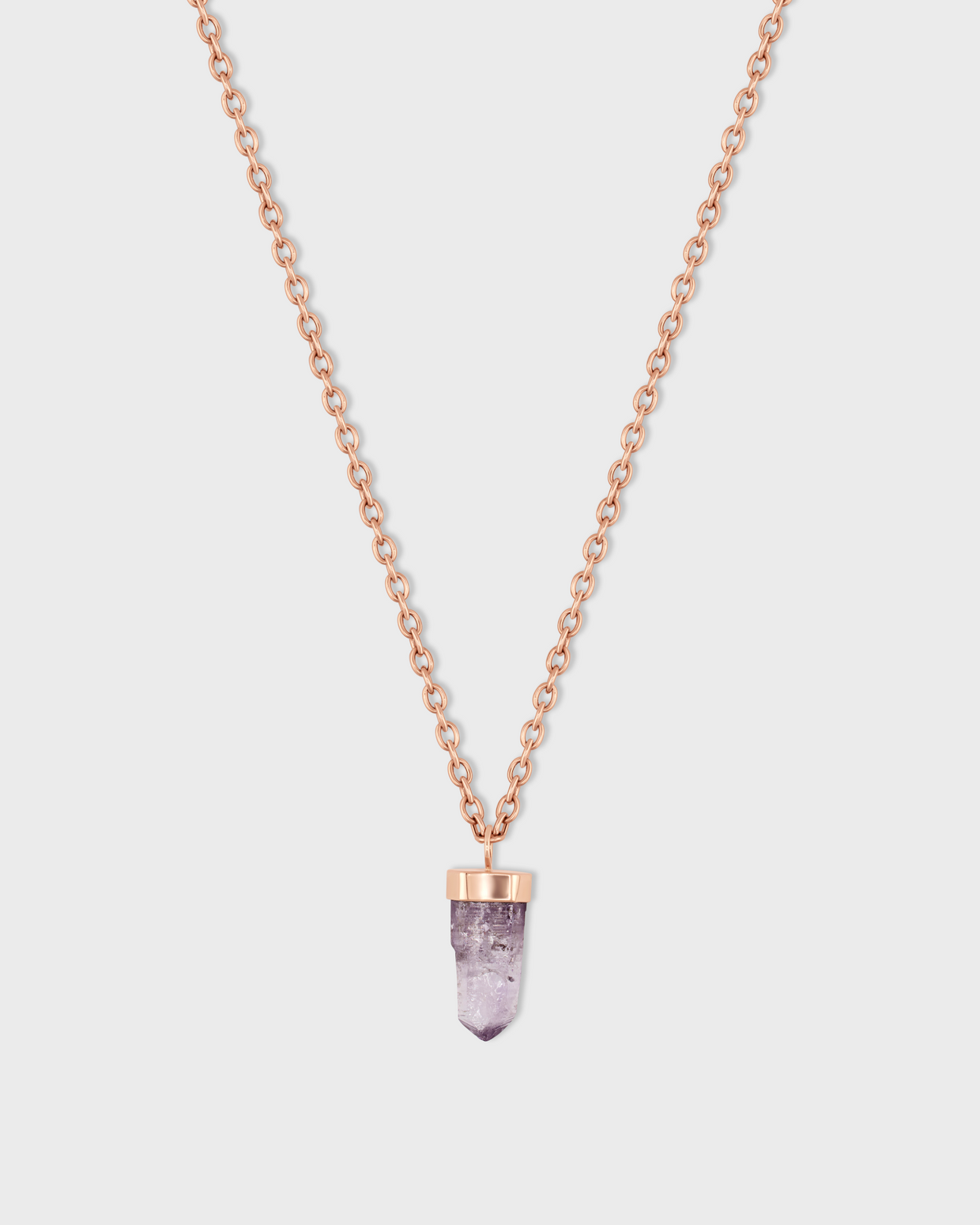 Crystalline Veracruz Amethyst Rose Gold Cap Charm Necklace