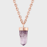 Crystalline Veracruz Amethyst Rose Gold Cap Charm Necklace