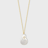 Ocean Diamond Bezel Pearl Necklace