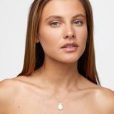 Ocean Diamond Bezel Pearl Necklace