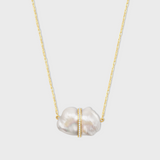 Ocean Baroque Pearl Diamond Ring Necklace