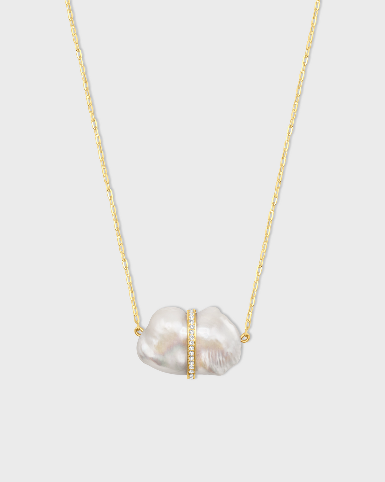 Ocean Baroque Pearl Diamond Ring Necklace