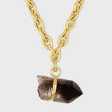 Crystalline Amour Diamond Smoky Quartz Necklace