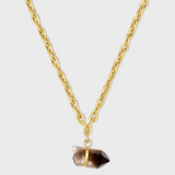 Crystalline Amour Diamond Smoky Quartz Necklace