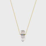 Crystalline Crystal Quartz Sapphire Bar Necklace