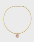 Chakra Morganite Gemstone Diamond Halo Collar