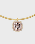 Chakra Morganite Gemstone Diamond Halo Collar