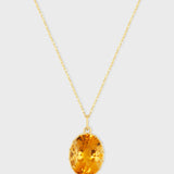 Aura Horizon Citrine Gemstone Necklace